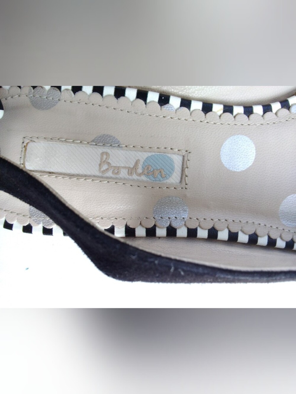 Boden Slingback Flats Black Suede Pointed Toe Bow Shoes Women’s Size EU 39.5 - Picture 10 of 15